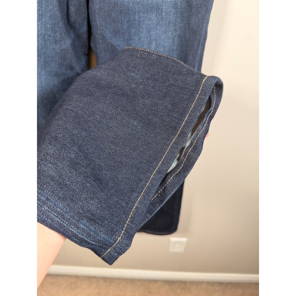 Evereve Ever Trouser Jeans Size 27 Dark Wash Wide Leg High Rise Blue Denim - Picture 7 of 11